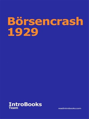 Börsencrash 1929 - ebook